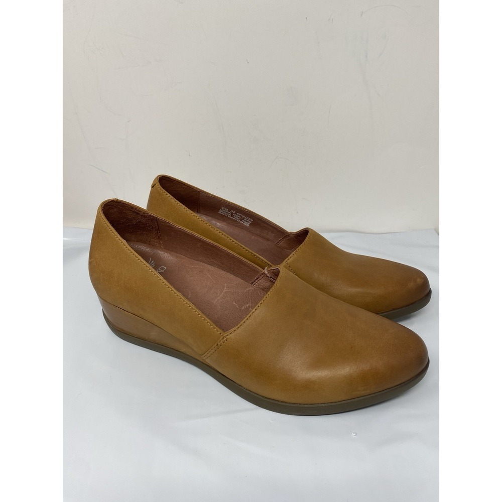Dansko Shanda Luggage Waterproof Leather Wedge Heels Whiskey Brown 38 6911642300